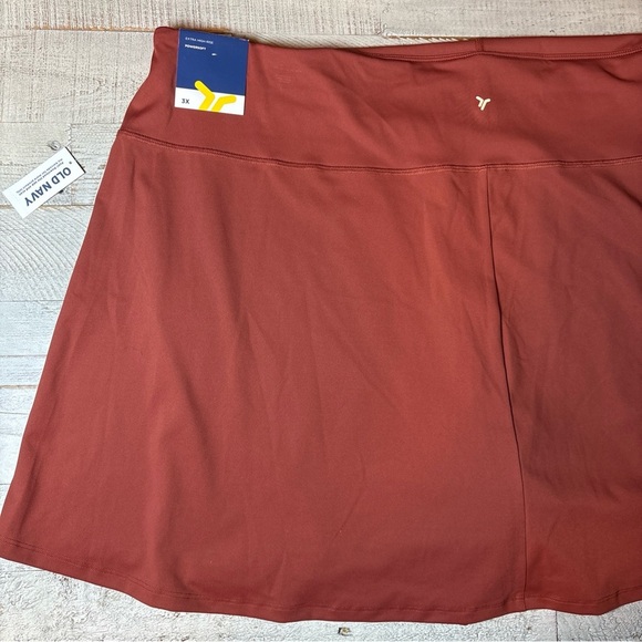 Old Navy Active Powersoft Skort Extra High Rise Go Dry Copper Red Womens Plus 3X - Picture 11 of 16